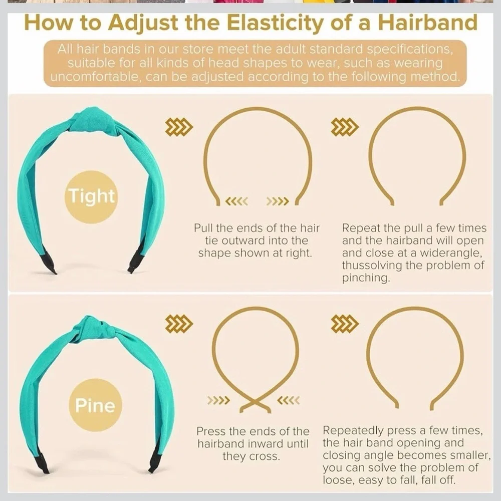 NWT 4 Piece Knotted Headband Collection - Teal, Mustard, Navy, Green